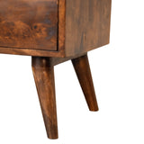 Solid Mango Wood Bedside Cabinet Classic With 2 Drawers - Derby