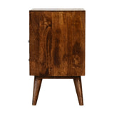 Solid Mango Wood Bedside Cabinet Classic With 2 Drawers - Derby