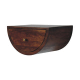 Solid Mango Wood Bedside Cabinet Crescent And Floating - Birmingham