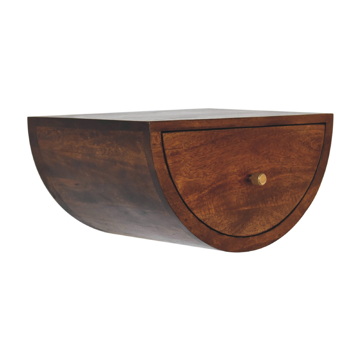 Solid Mango Wood Bedside Cabinet Crescent And Floating - Birmingham