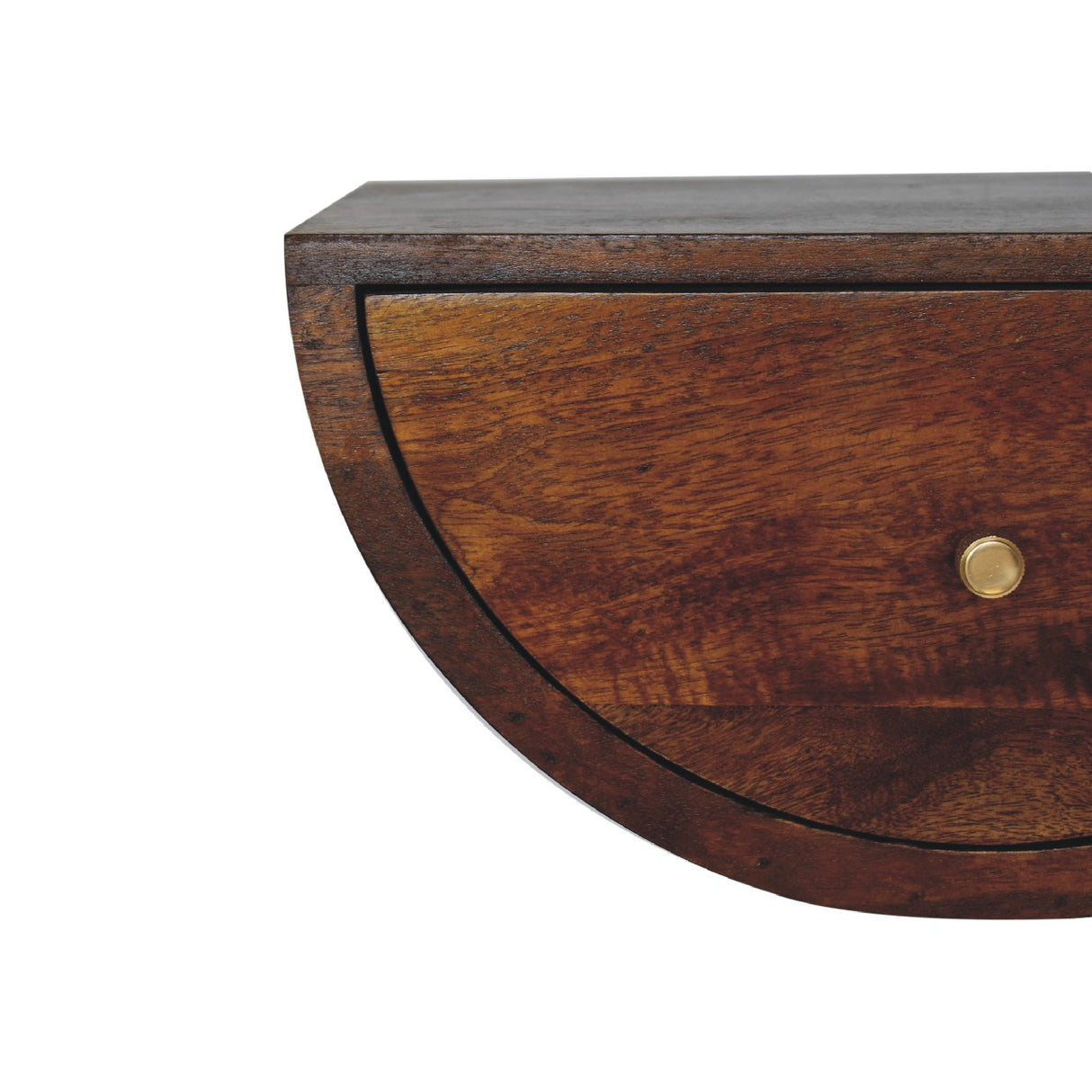 Solid Mango Wood Bedside Cabinet Crescent And Floating - Birmingham