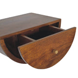 Solid Mango Wood Bedside Cabinet Crescent And Floating - Birmingham