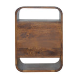 Solid Mango Wood Bedside Cabinet Curve With 2 Drawers - Birmingham