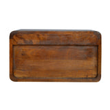 Solid Mango Wood Bedside Cabinet Curve Floating With 1 Drawer - Birmingham