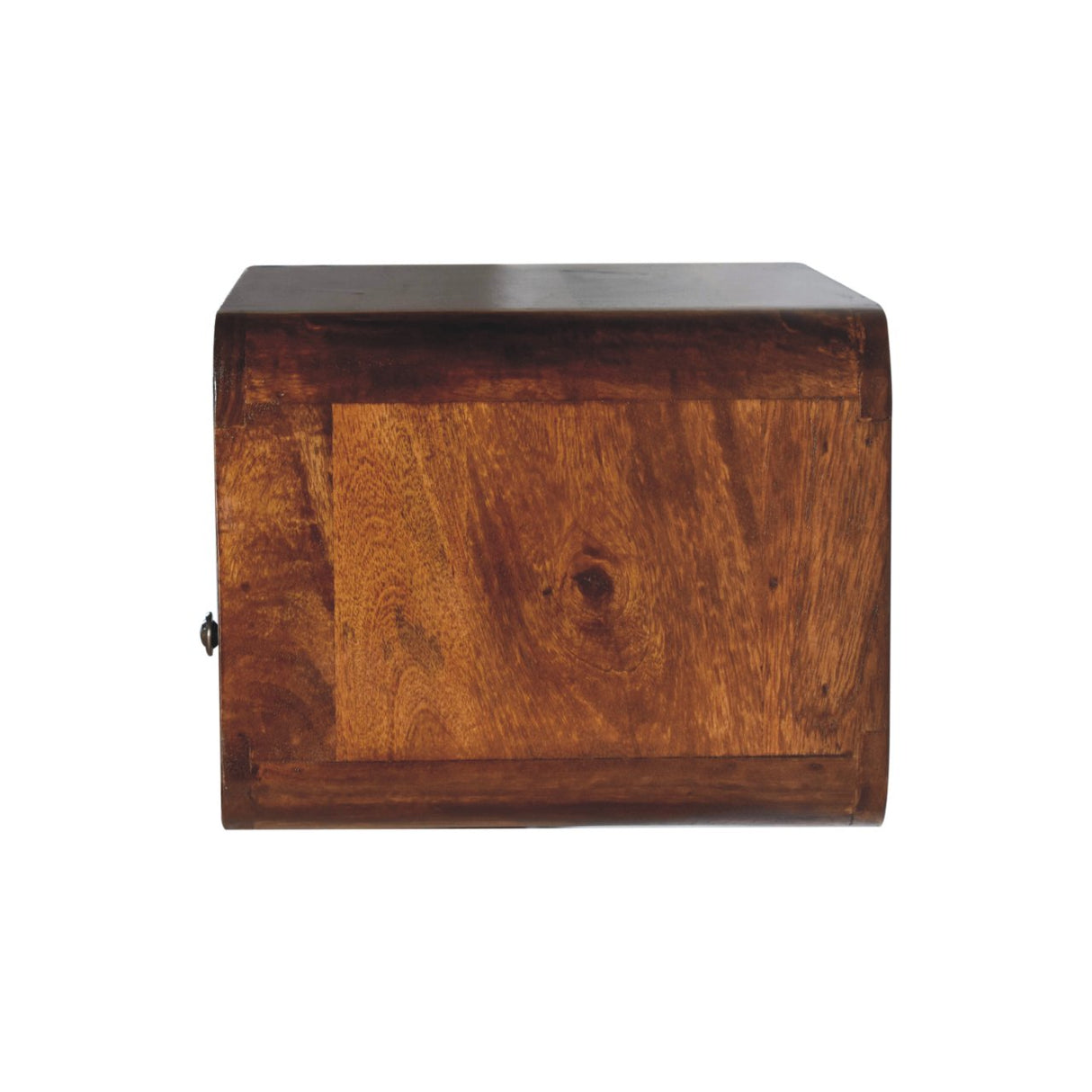 Solid Mango Wood Bedside Cabinet Curve Upper Slot Floating - Lincoln