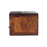 Solid Mango Wood Bedside Cabinet Curve Upper Slot Floating - Lincoln