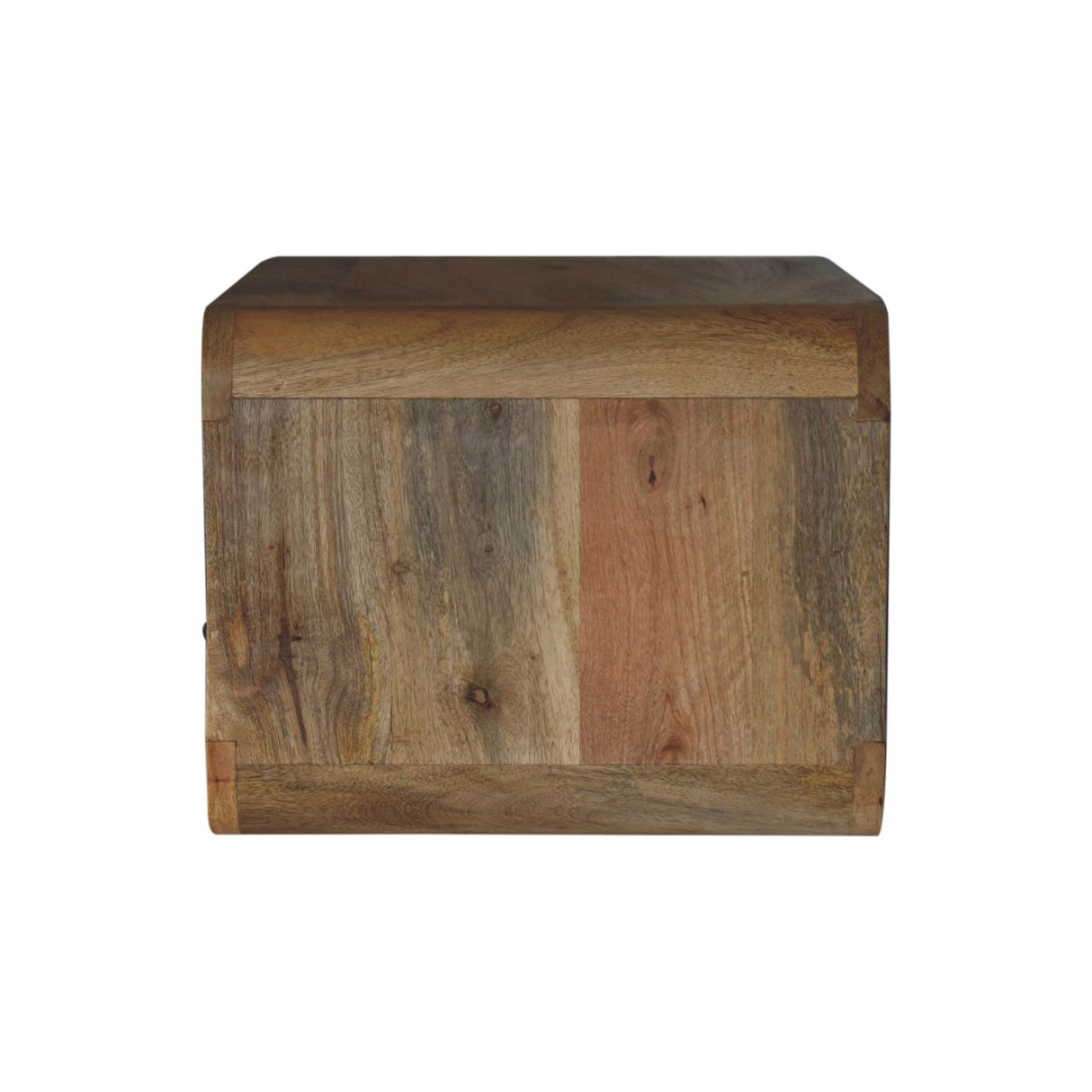 Solid Mango Wood Bedside Cabinet Curve Upper Slot Floating - Lincoln