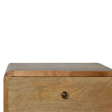 Solid Mango Wood Bedside Cabinet Curved With 2 Drawers - Coventry