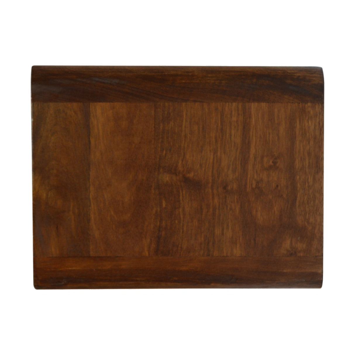 Solid Mango Wood Bedside Cabinet Curved With 2 Drawers - Hereford
