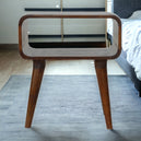 Solid Mango Wood Bedside Cabinet Curved And Open - Gloucester