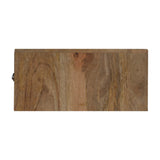 Solid Mango Wood Bedside Cabinet Floating With Carved Lines - Hereford
