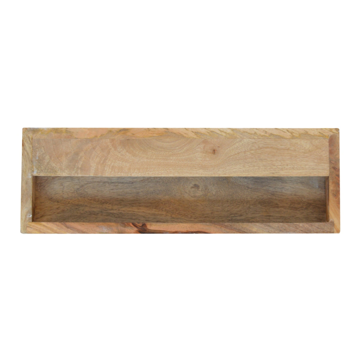 Solid Mango Wood Bedside Cabinet Floating With Carved Lines - Hereford