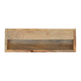Solid Mango Wood Bedside Cabinet Floating With Carved Lines - Hereford