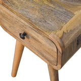 Solid Mango Wood Bedside Cabinet Mini With 1 Drawer - Avora
