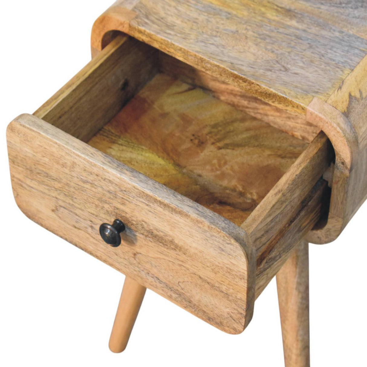 Solid Mango Wood Bedside Cabinet Mini With 1 Drawer - Avora