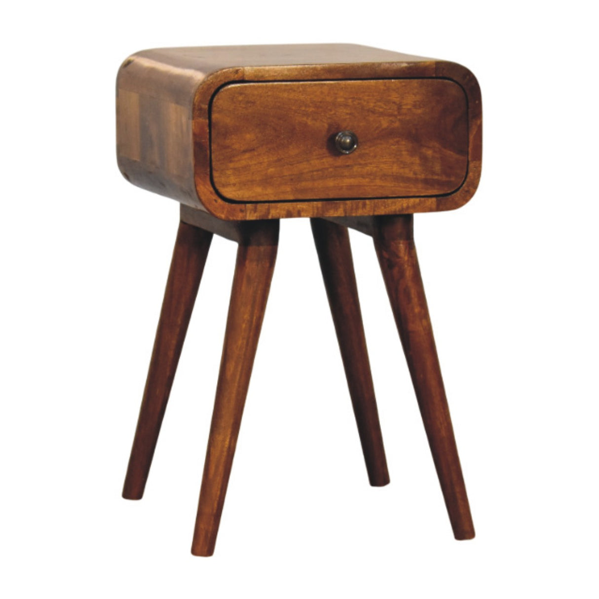 Solid Mango Wood Bedside Cabinet Mini With 1 Drawer - Avora