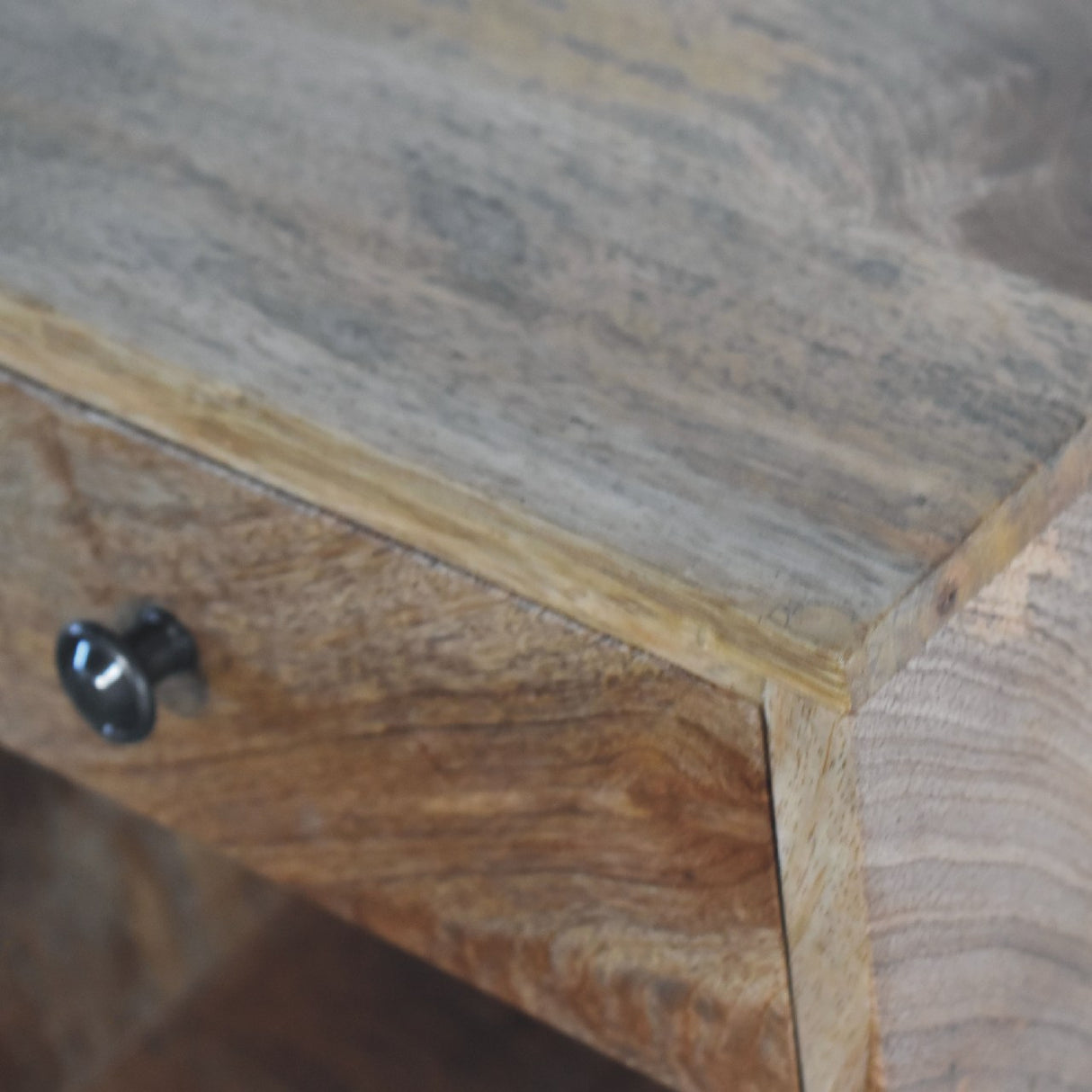 Solid Mango Wood Bedside Cabinet Mini Floating With 1 Drawer - Hereford