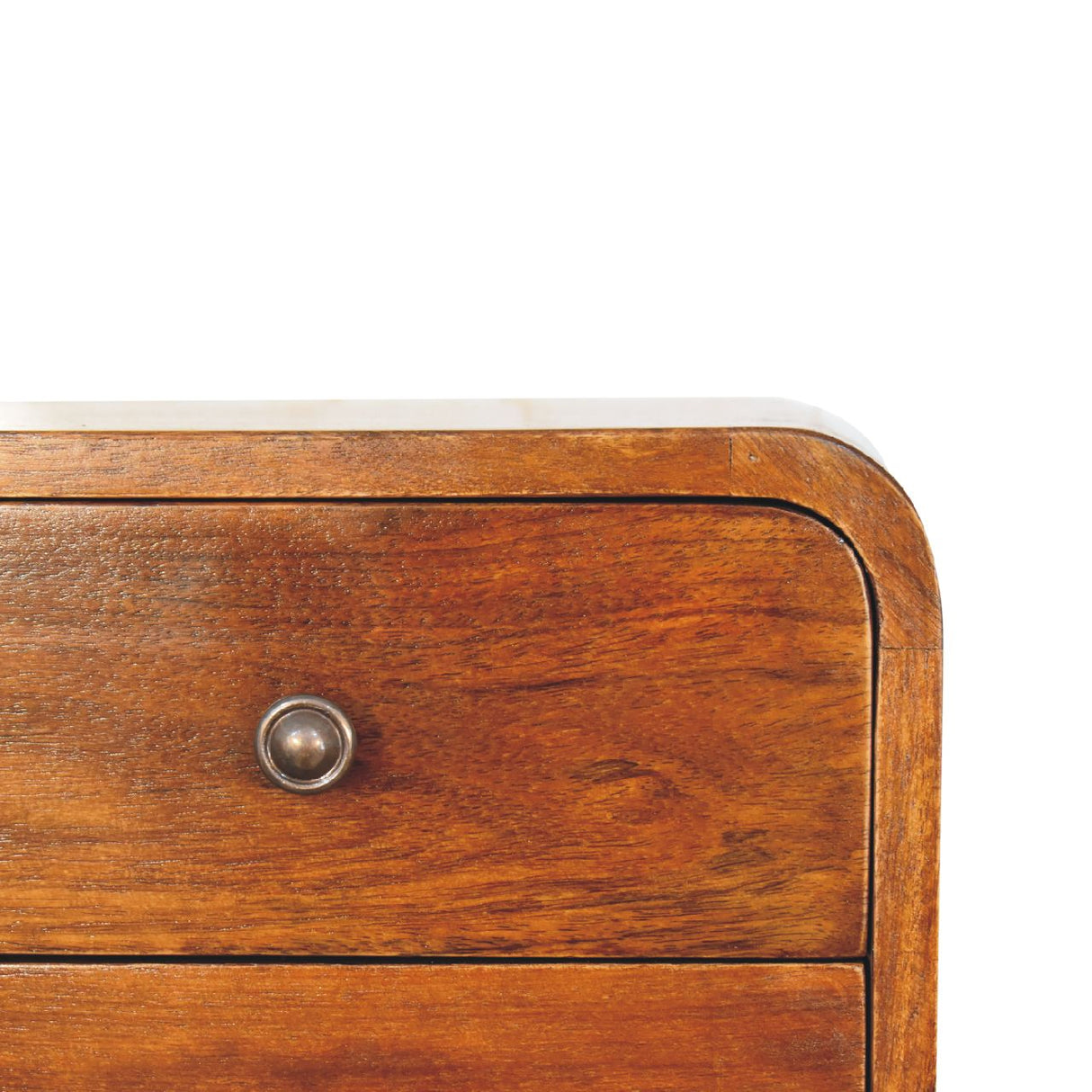 Solid Mango Wood Bedside Cabinet Mini Floating With 2 Drawers - Hereford