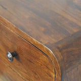 Solid Mango Wood Bedside Cabinet Mini Floating With 2 Drawers - Hereford