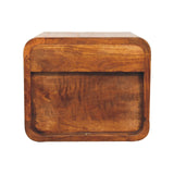 Solid Mango Wood Bedside Cabinet Mini Floating With 2 Drawers - Hereford