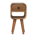 Solid Mango Wood Bedside Cabinet Mini Lower With 1 Drawer - Exeter