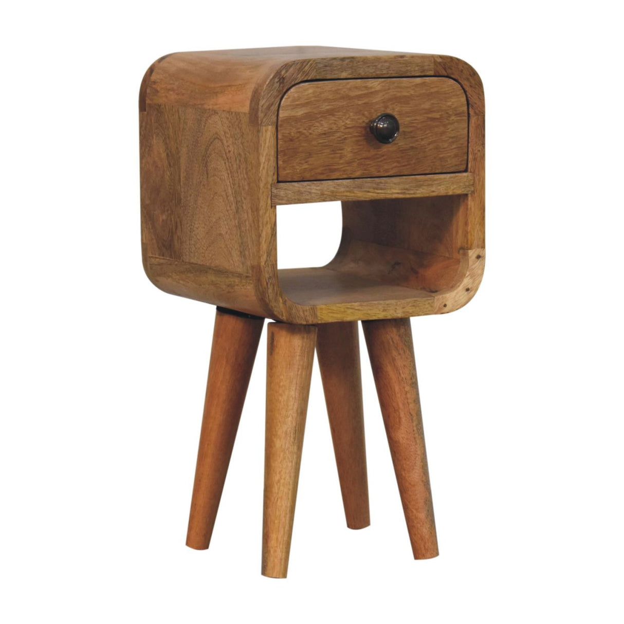 Solid Mango Wood Bedside Cabinet Mini Lower With 1 Drawer - Exeter