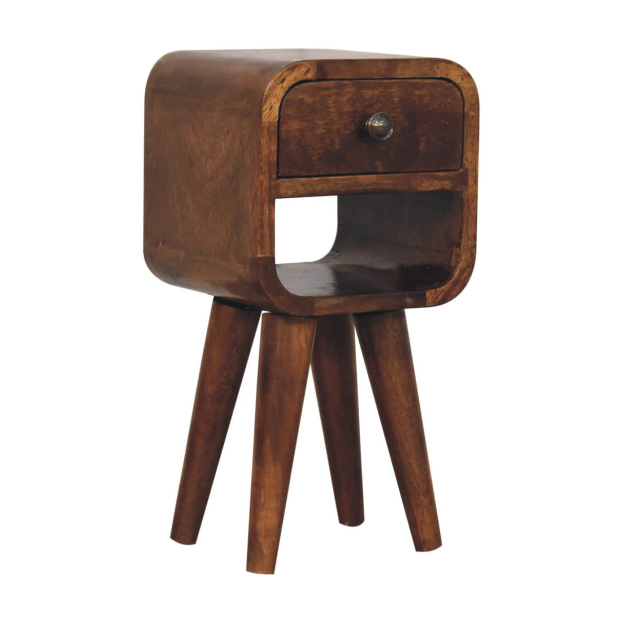 Solid Mango Wood Bedside Cabinet Mini Lower With 1 Drawer - Exeter