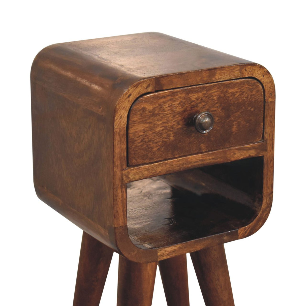 Solid Mango Wood Bedside Cabinet Mini Lower With 1 Drawer - Exeter