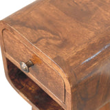 Solid Mango Wood Bedside Cabinet Mini Lower With 1 Drawer - Exeter