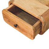 Solid Mango Wood Bedside Cabinet Mini Wall Mounted With 1 Drawer - Avora