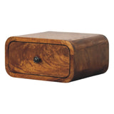 Solid Mango Wood Bedside Cabinet Mini Wall Mounted With 1 Drawer - Avora