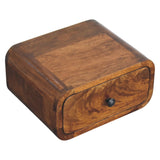 Solid Mango Wood Bedside Cabinet Mini Wall Mounted With 1 Drawer - Avora