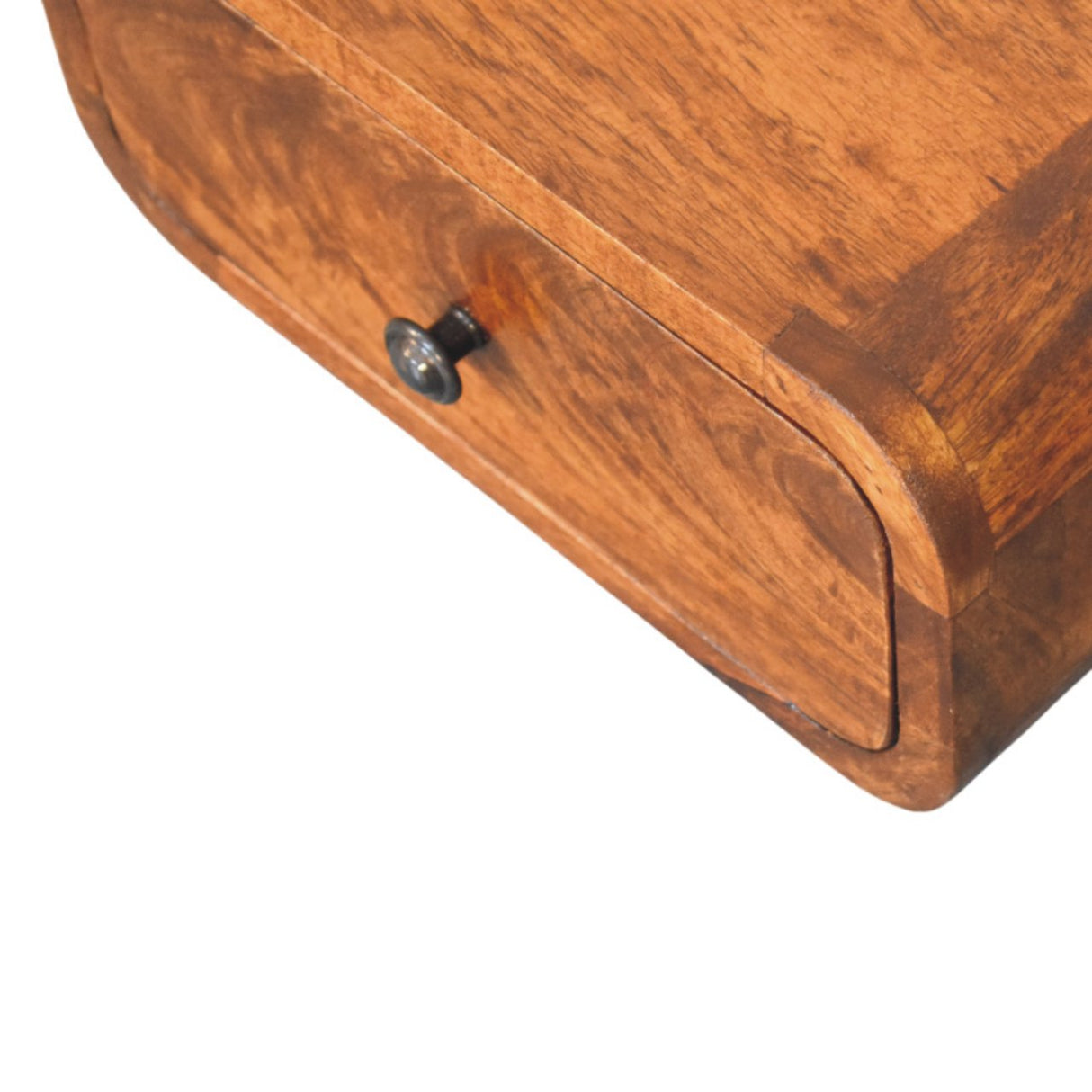 Solid Mango Wood Bedside Cabinet Mini Wall Mounted With 1 Drawer - Avora