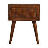 Solid Mango Wood Bedside Cabinet Modern With 2 Drawers - Birmingham