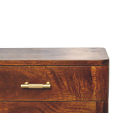 Solid Mango Wood Bedside Cabinet Nordic With T-Bar Handle - Birmingham