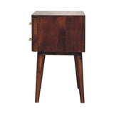 Solid Mango Wood Bedside Cabinet Nordic With T-Bar Handle - Birmingham