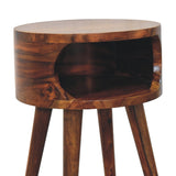 Solid Mango Wood Bedside Cabinet Open Shelf - Alina