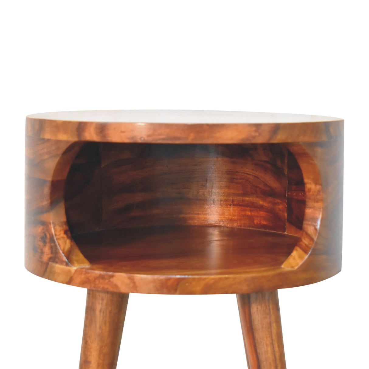 Solid Mango Wood Bedside Cabinet Open Shelf - Alina