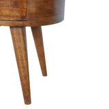 Solid Mango Wood Bedside Cabinet Rounded With 2 Drawers - Chester