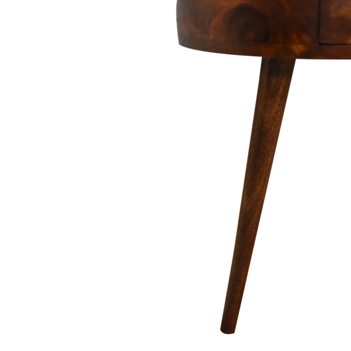 Solid Mango Wood Bedside Cabinet Semi Circle With 1 Drawer - Birmingham