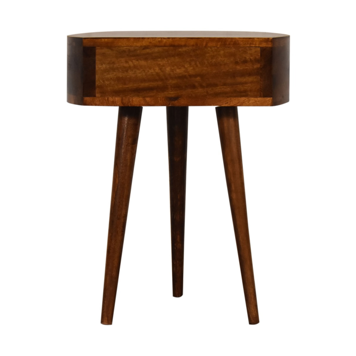 Solid Mango Wood Bedside Cabinet Semi Circle With 1 Drawer - Birmingham