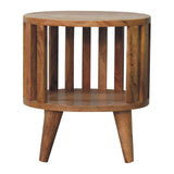Solid Mango Wood Bedside Cabinet With Single Shelf - Ariella