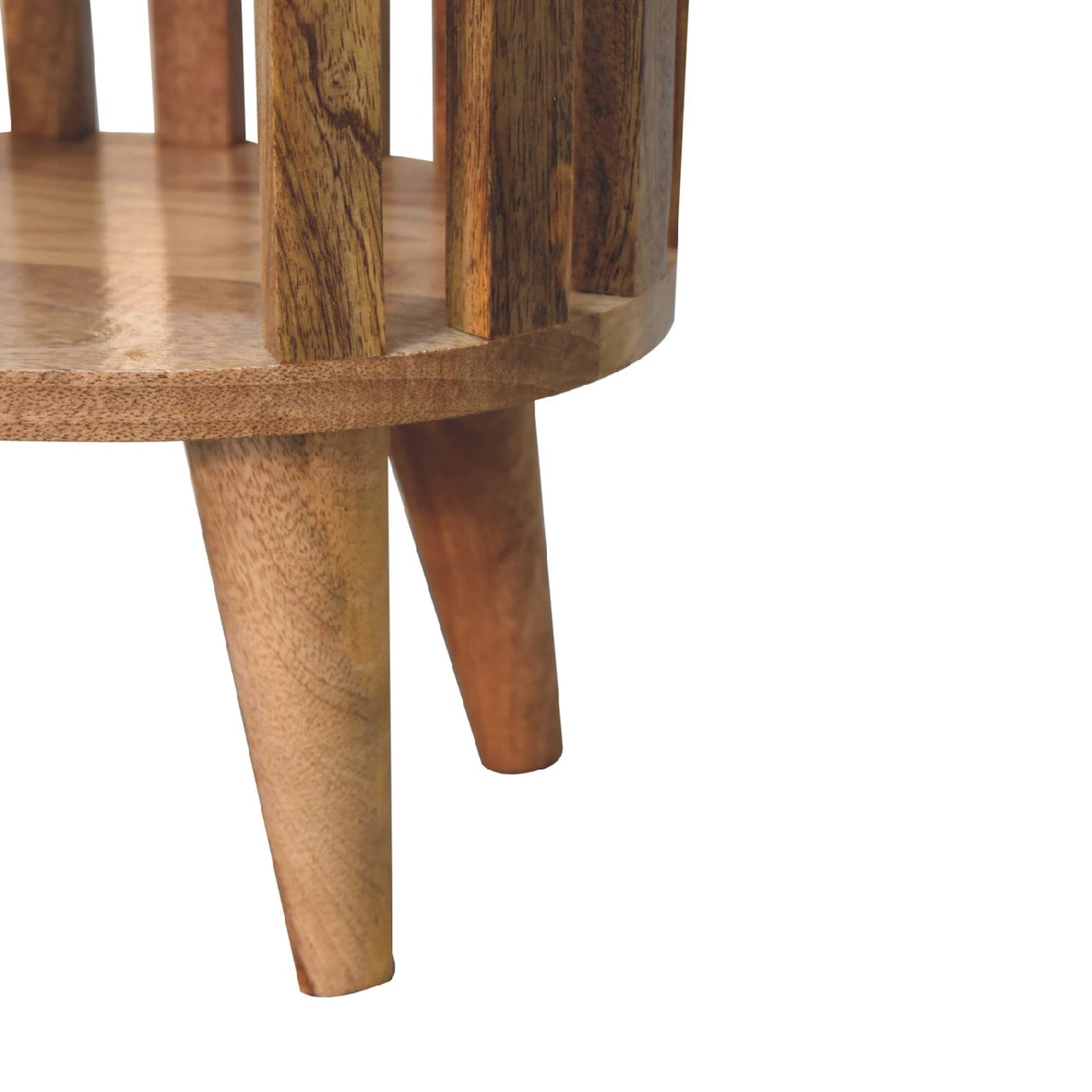 Solid Mango Wood Bedside Cabinet With Single Shelf - Ariella