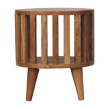 Solid Mango Wood Bedside Cabinet With Single Shelf - Ariella