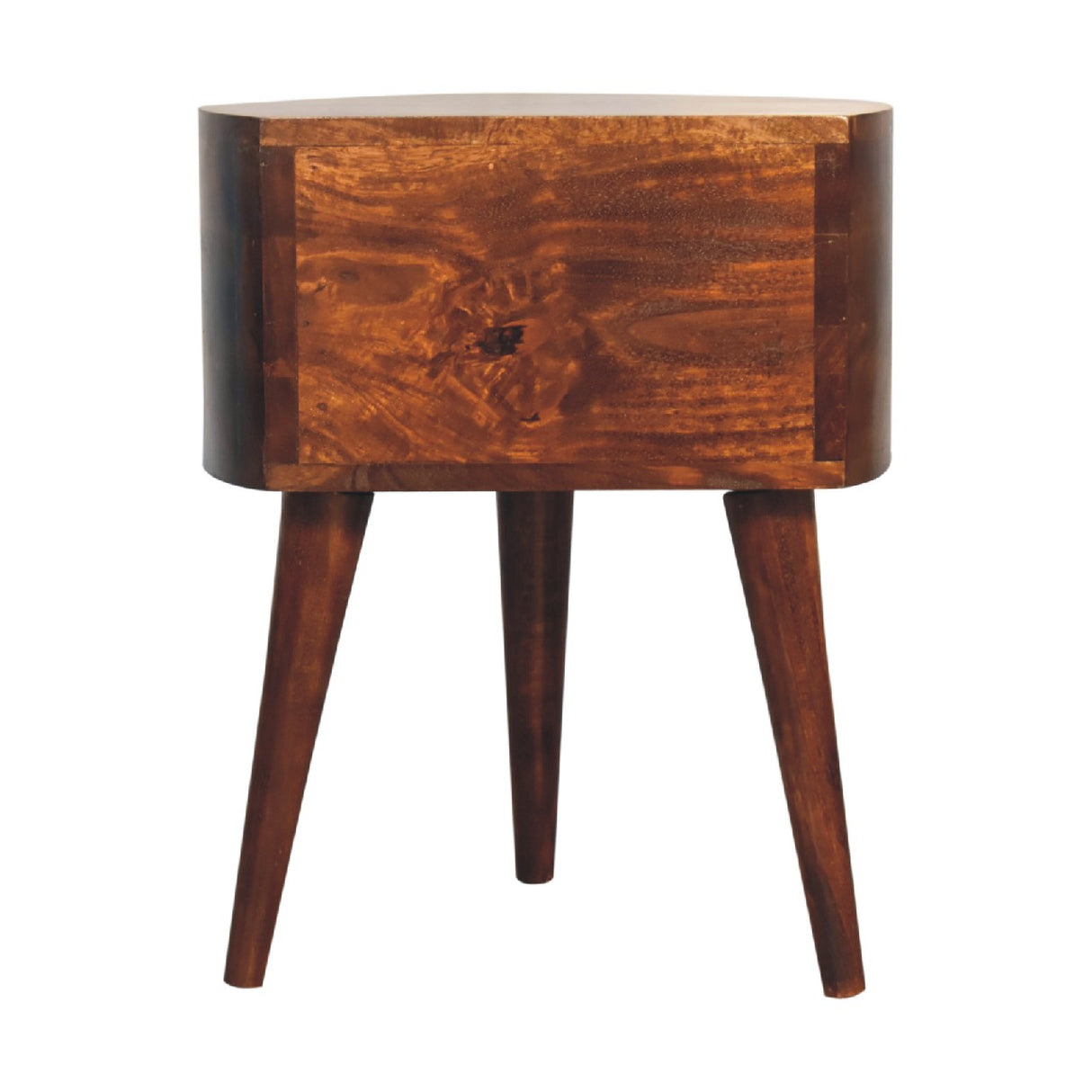 Solid Mango Wood Bedside Cabinet Tripod With 2 Drawers - Odyssey