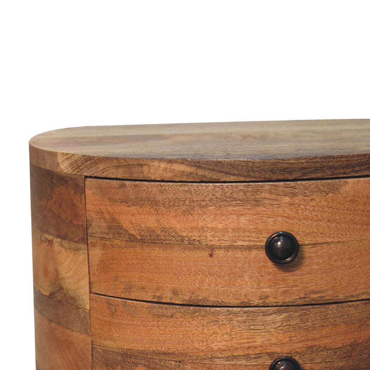 Solid Mango Wood Bedside Cabinet Tripod With 2 Drawers - Odyssey