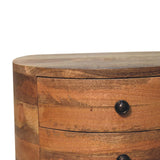 Solid Mango Wood Bedside Cabinet Tripod With 2 Drawers - Odyssey