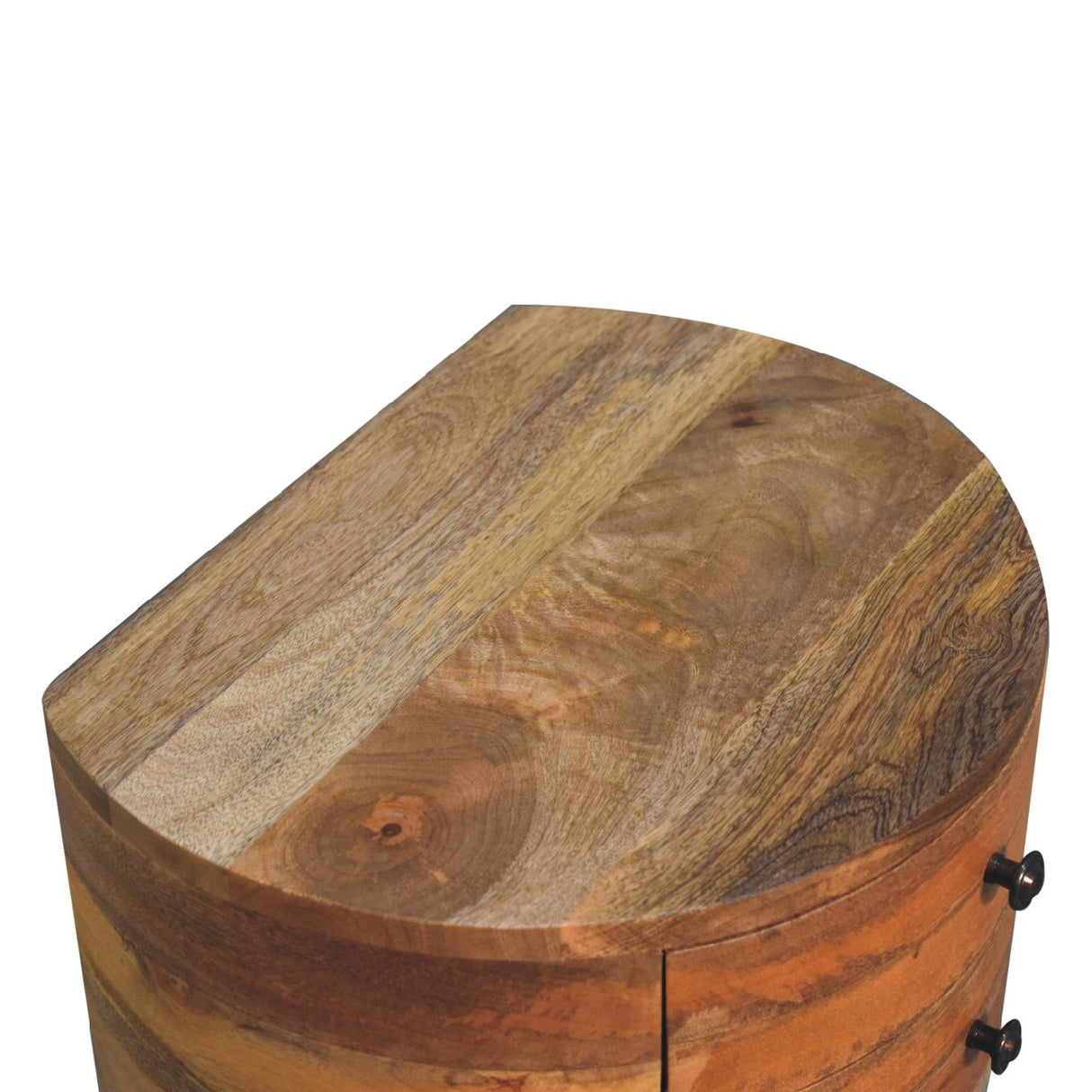 Solid Mango Wood Bedside Cabinet Tripod With 2 Drawers - Odyssey