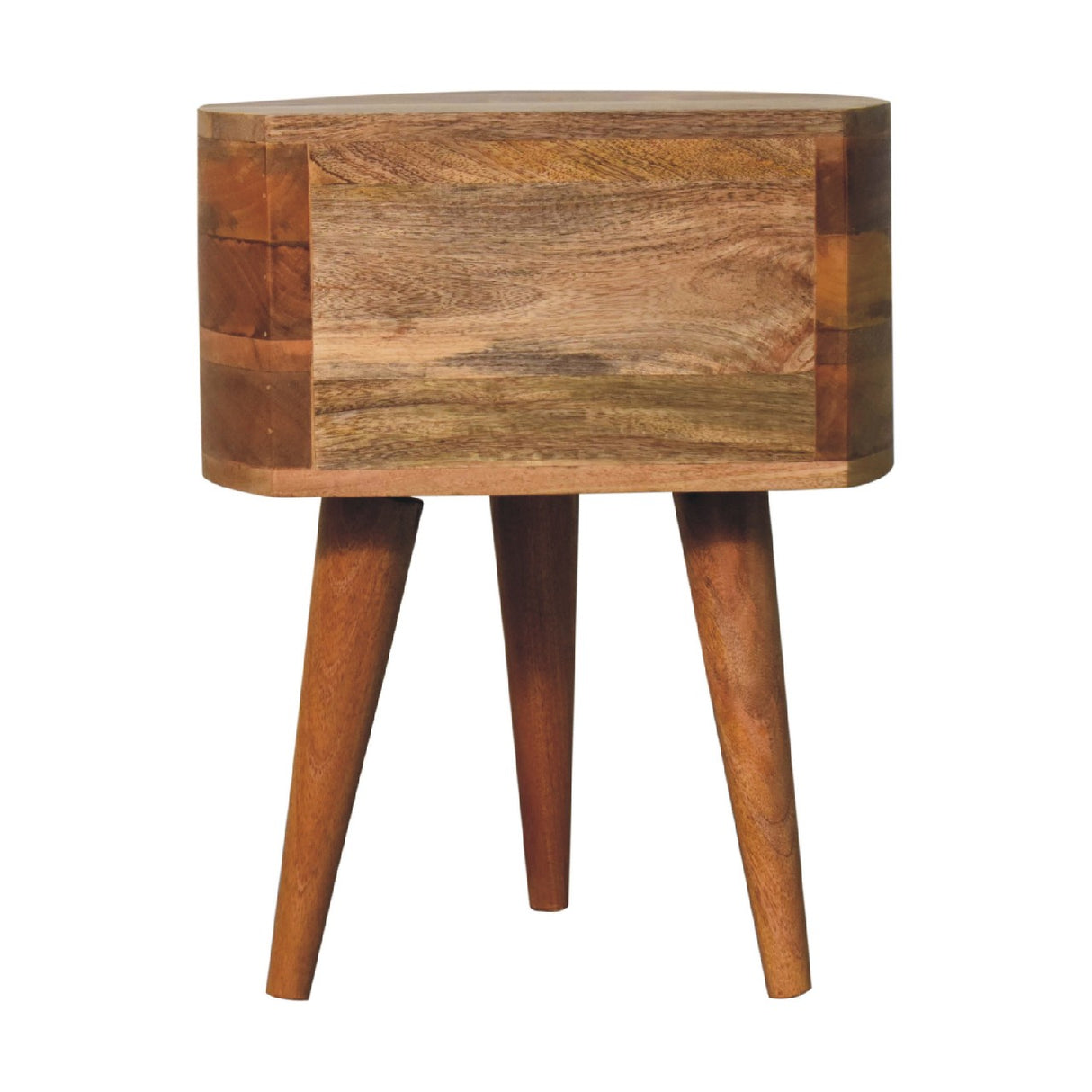 Solid Mango Wood Bedside Cabinet Tripod With 2 Drawers - Odyssey