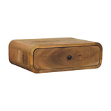 Solid Mango Wood Bedside Cabinet Wall Mounted With 1 Drawer - Avora